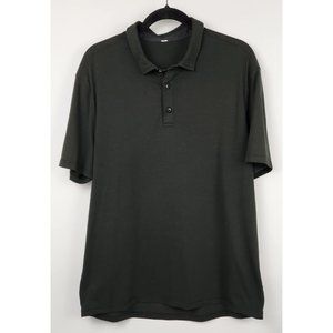 Lululemon Metal Vent Tech Polo 2.0 Deep Coal / Black Size L FLAW READ
